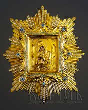 №287 Ікона спускна Почаївської Божої Матері живописна в ризі 50х60 см