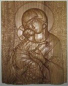 №14937 Ікона різьблена дерев'яна БМ Володимирська