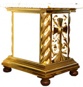 №1862 Панахидний стіл (канун) дерев'яний різьблений біло-золочений