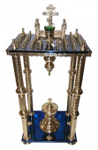 №14769 Панахидний стіл на 4 ніжках на 54 свічок синій