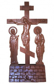 №4989 Хрест Голгофа в церкву різьблена велика Розп'яття з предстоячими