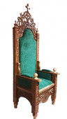 №15431 Крісло-трон для священника архієрейське дерев'яне різьблене