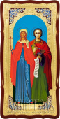 Пантелеимон и Татьяна икона 60х120 см