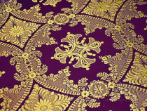 Олександрійський хрест фіолетовий шовк з золотом