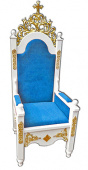 №5011 Крісло-трон для священника архієрейське різьблене біле