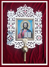 №15619 Икона запрестольная с серебрением