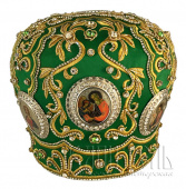 №7071 Митра зелёная золотая нить
