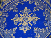 Александрийский крест синий шелк с золотом