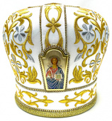 №1588 Митра белая золотая нить