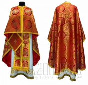 №3704 Облачення грецьке шовкове (парча) червоне, риза на священника, фелон