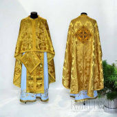 №3737 Облачення грецьке шовкове (парча) жовте, риза на священника, фелон