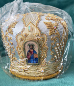 №2266 Митра серебрянная tr с золотыми вставками