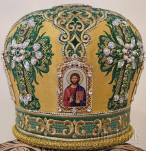 №1581 Митра зелена золота tr нитка