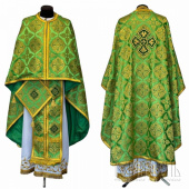 №3717 Облачення грецьке шовкове (парча) зелене, риза на священника, фелон