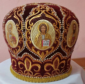 №2267 Митра бордовая tr круглые иконы