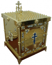 №1858 Панахидний стіл (канун) з кришкою на 100 свічок булатний