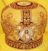 №7057 Митра жёлтая tr золотая нить