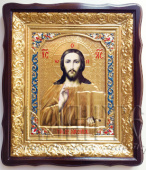№16721 Спаситель Ісус Христос (емаль) мала в ризі 45х38 см