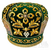 №3673 Митра зелёная золотая нить