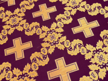 Царський хрест фіолетовий шовк з золотом