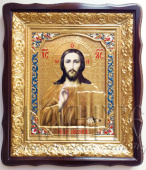 №16721 Спаситель Иисус Христос (эмаль) малая в ризе 45х38 см