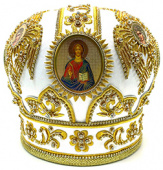 №7133 Митра белая золотая нить