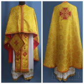 №3727 Облачення грецьке шовкове (парча) жовте, риза на священника, фелон