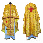 №3724 Облачення грецьке шовкове (парча) жовте, риза на священника, фелон