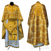 №3735 Облачення грецьке шовкове (парча) жовте, риза на священника, фелон