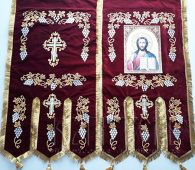 №5990 Хоругви бордо бархатные вышитые
