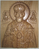 №14938 Икона резная деревянная Свт. Николай Чудотворец