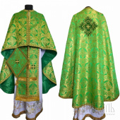 №3719 Облачення грецьке шовкове (парча) зелене, риза на священника, фелон