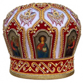 №7106 Митра красная золотая нить