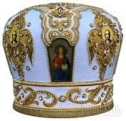 №7126 Митра белая золотая нить