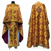 №3725 Облачення грецьке шовкове (парча) жовте, риза на священника, фелон
