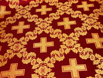 Царський хрест бордовий шовк з золотом