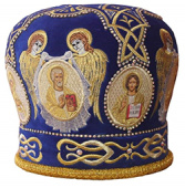 №2268 Митра синяя tr вышитые иконы