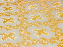 Царський хрест білий шовк з золотом