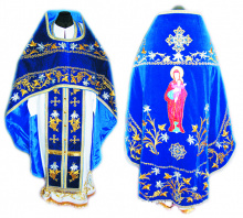 №1536 Облачення руське вишите з іконою Богородиці, риза на священника, фелон