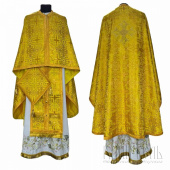 №3730 Облачення грецьке шовкове (парча) жовте, риза на священника, фелон