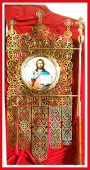 №15303 Хоругви латунные большие с круглыми иконами (хоругвь)
