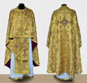 №3726 Облачення грецьке шовкове (парча) жовте, риза на священника, фелон