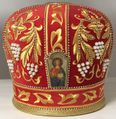 №3746 Митра красная золотая нить