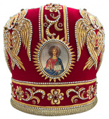 №7100 Митра красная золотая нить