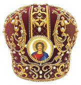 №1579 Митра бордовая золотая нить