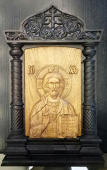 №14923 Киот с резной иконой Спаситель