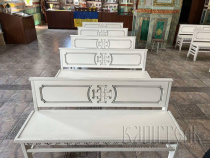 №3604 Скамья в церковь деревянная дубовая резная белая №3604 Скамья в церковь деревянная дубовая резная белая