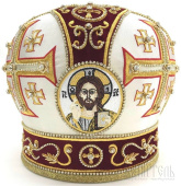 №3094 Митра бордовая золотая нить