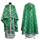 №3713 Облачення грецьке шовкове (парча) зелене, риза на священника, фелон