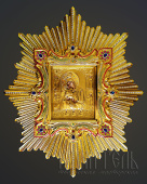 №1693 Ікона спускна Почаївської Божої Матері живописна в ризі 84х70 см